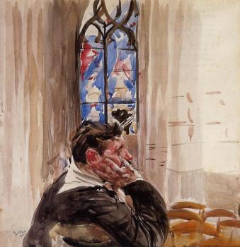 喬瓦尼 波爾蒂尼 Portrait of a Man in Church 喬瓦尼 波爾蒂尼 Portrait of a Man in Church